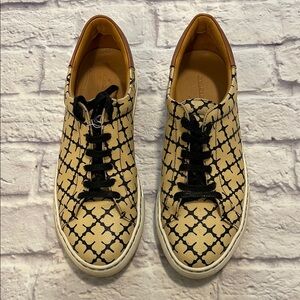 By Malene Birger Cream with Black Floral Leather Sneakers